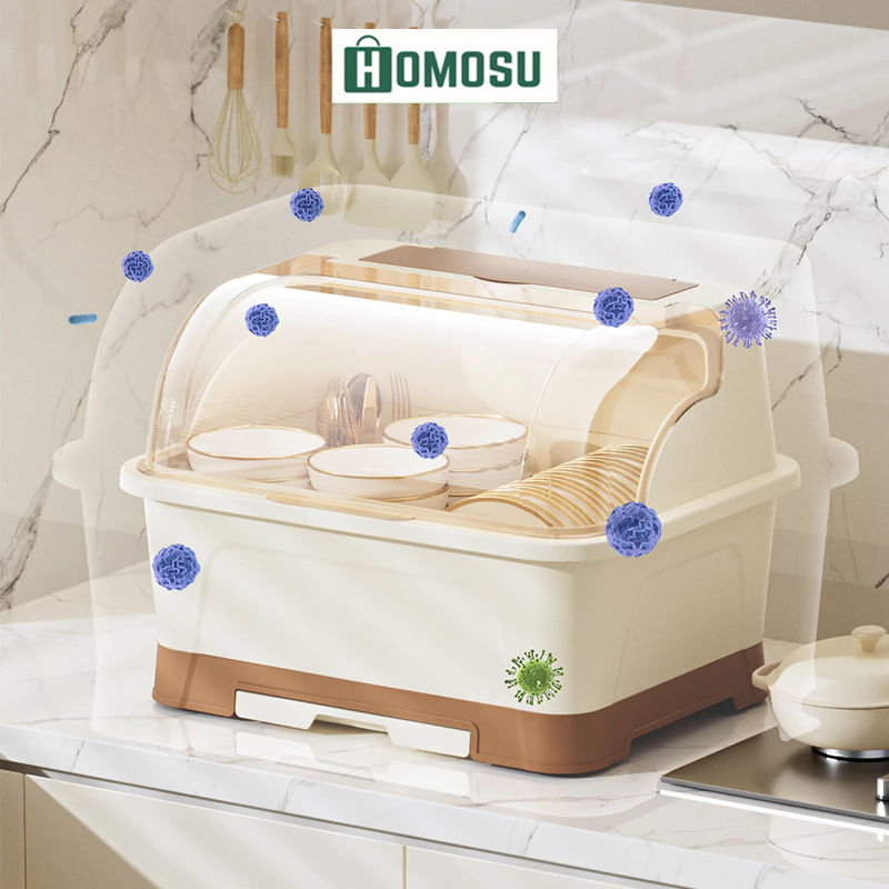 Kệ Đựng Bát Đĩa Cho Bé, Hộp Úp Bát Cho Trẻ Ăn Dặm Có Nắp Chống Bụi, Giá Úp Chén Đĩa Cho Gia Đình GB005