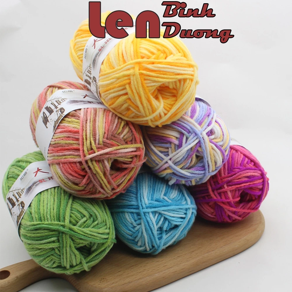 Len Milk Cotton 50g Màu Loang