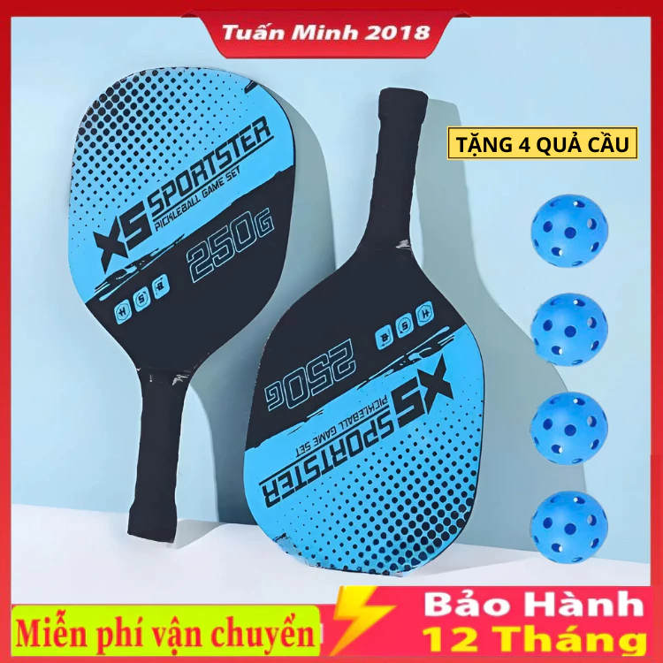 ( T700 PRO CARBON ) Bộ 2 Vợt Pickleball Siêu Nhẹ Kèm Túi và 4 Quả Bóng Chuyên Nghiệp Bền Đẹp Chắc Tay