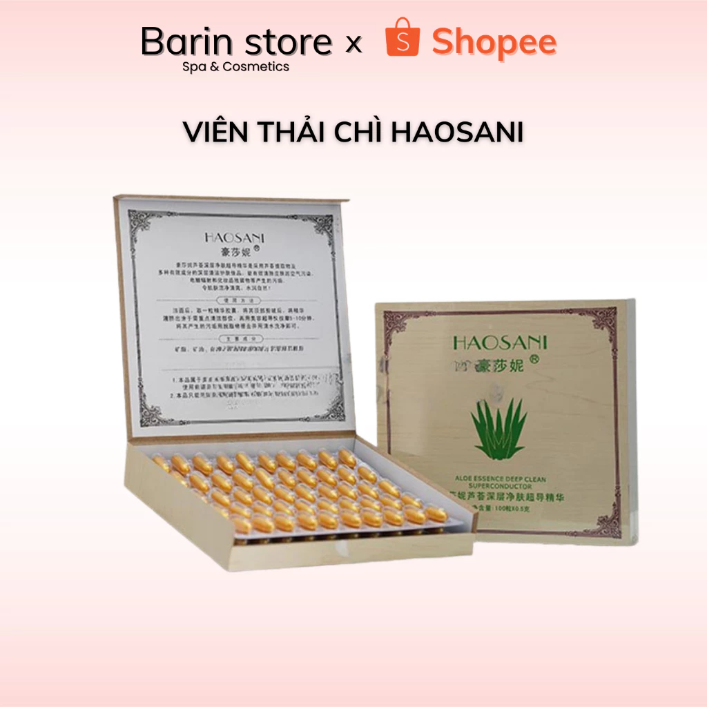 Viên Hút Chì Thải Độc Tố HAOSANI - Hộp 100V Chính Hãng Dùng spa thẩm mỹ viện