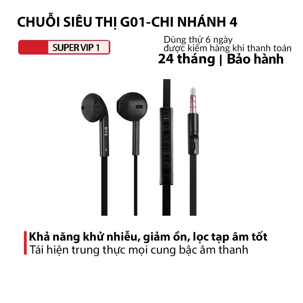Tai Nghe Nhét Tai BYZ S389 (Đen Trắng) - Âm Thanh chất lượng âm thanh chuyên nghiệp