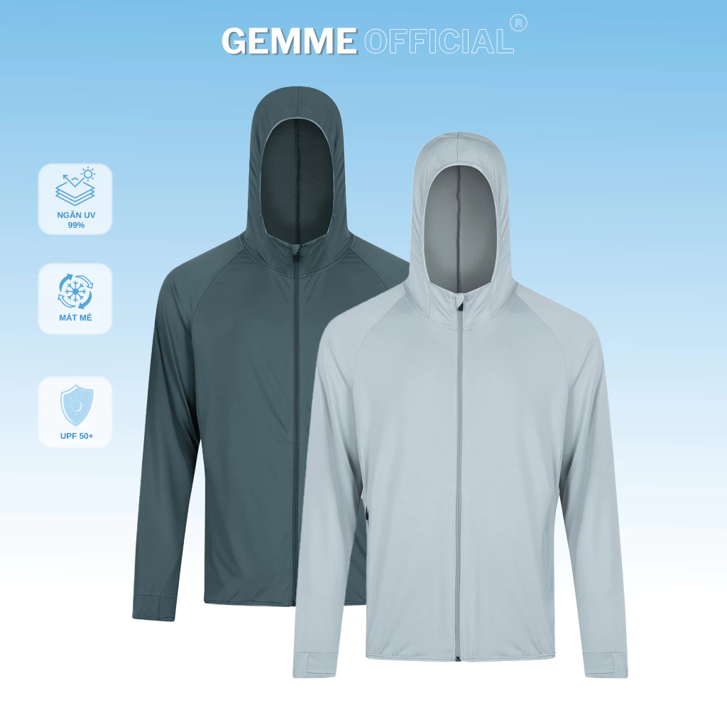 Áo khoác nam cotton chống nắng big size GEMME MEN 55kg - 150kg, chống tia UV, mềm mại, thoáng mát, big size