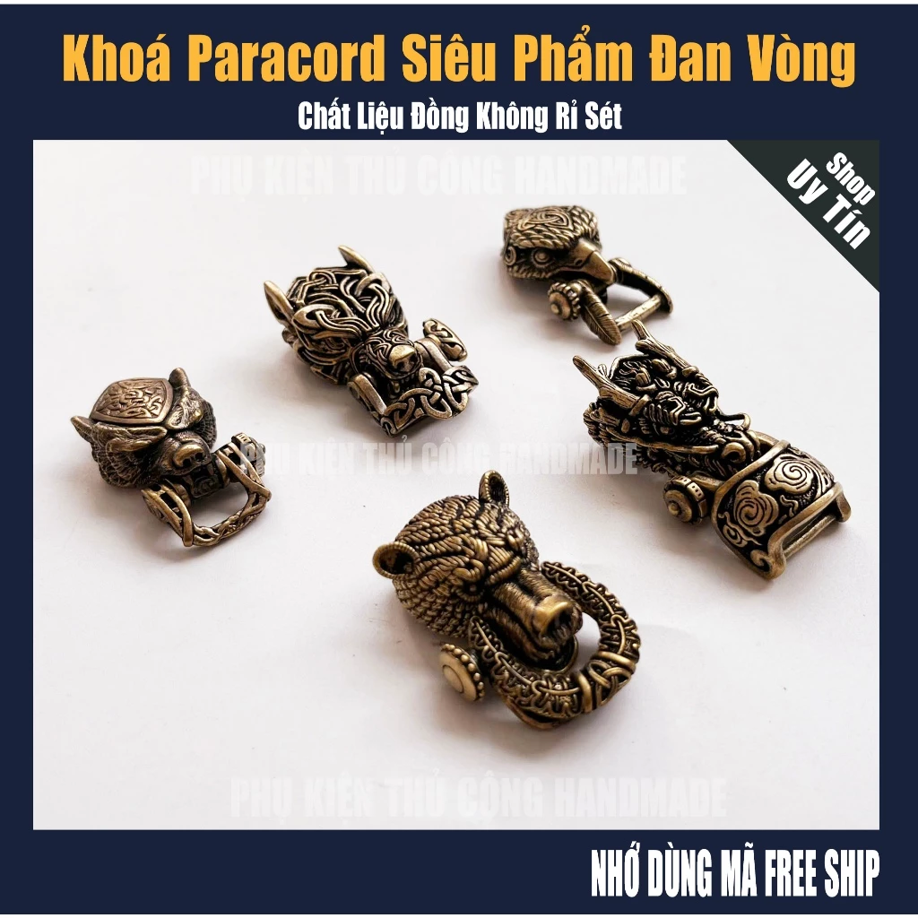 Khoá paracord đồng Siêu Phẩm đan vòng tay sinh tồn