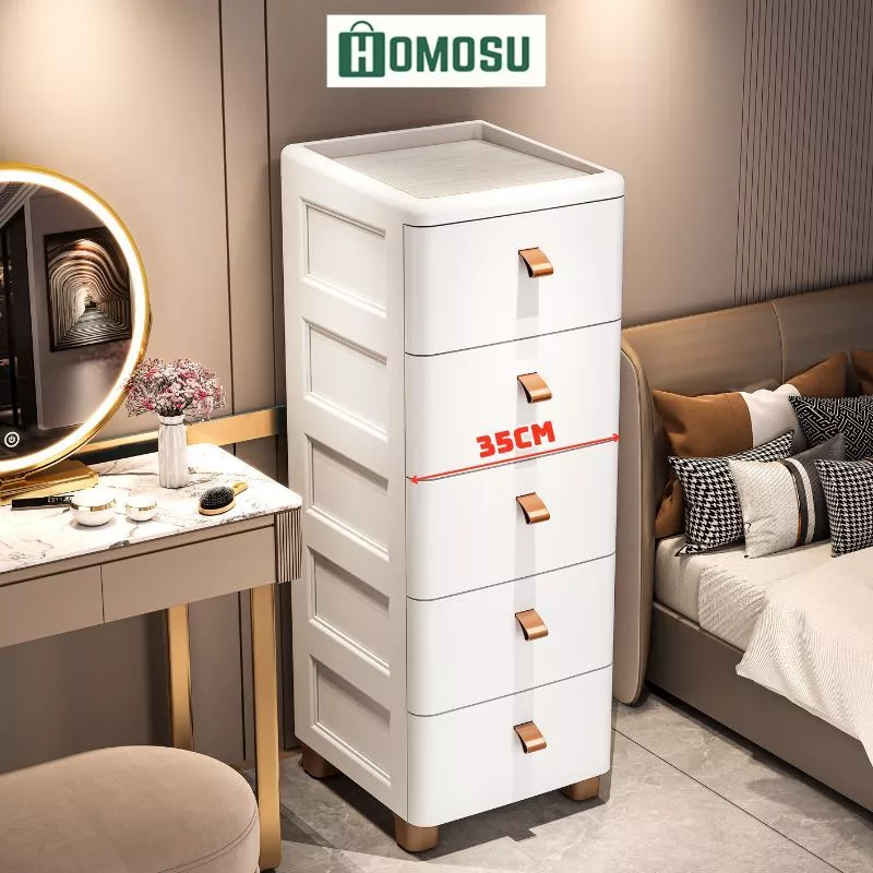 Tủ Nhựa Đựng Đồ Đa Năng, Có Ngăn Kéo, Tủ Khe Hẹp Tiện Dụng Cho Gia Đình TUN014