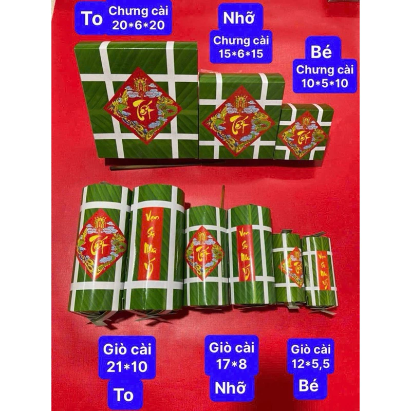 Mô hình bánh trưng - bánh tét - dưa hấu - phụ kiện giấy decor tết