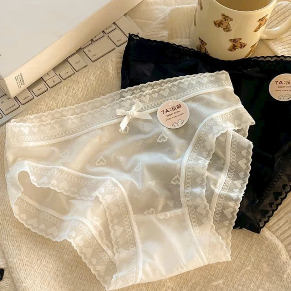COMBO 10 - 5 - 2 Quần Lót Nữ Ren hình trái tim 132 quyến rũ, Quần Lót ren mềm mịn mỏng nhẹ gợi cảm quyến rũ