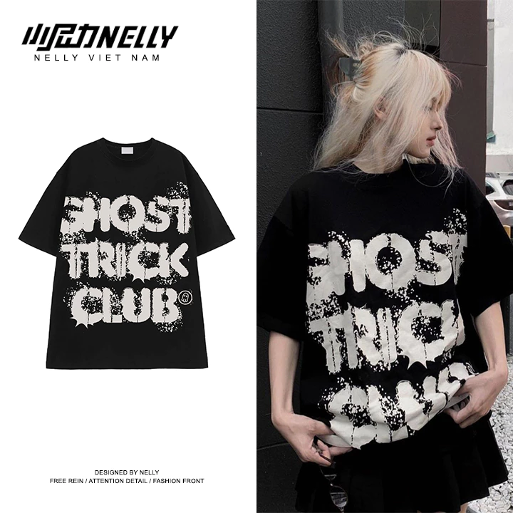 Áo thun NELLY Cotton 260gsm Premium - GhostBreak Tay Lỡ Form Rộng Nam Nữ