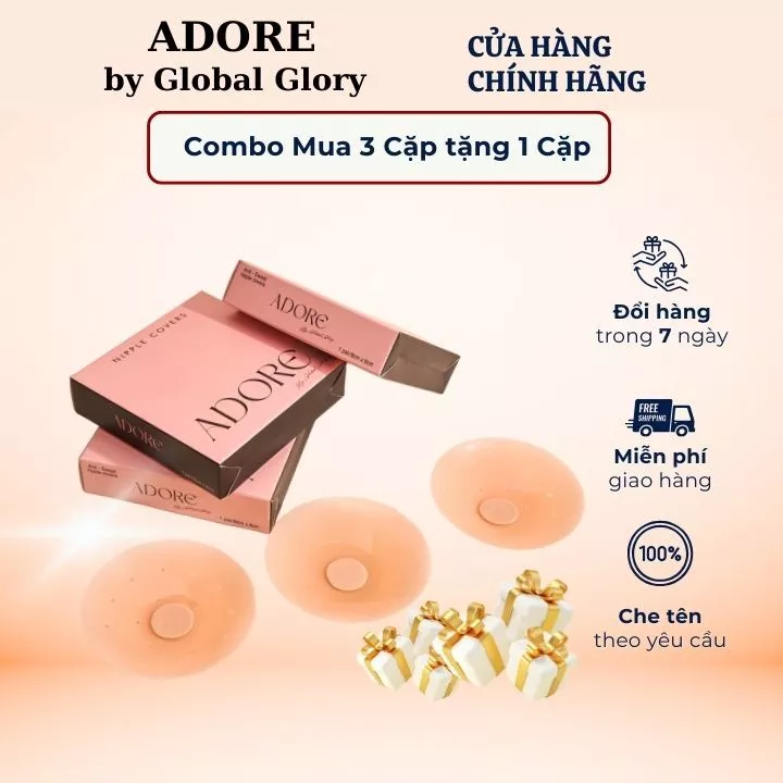 [Mua 3 tặng 1] Combo miếng dán ngực Adore by Global Glory, miếng dán chống nước Adore