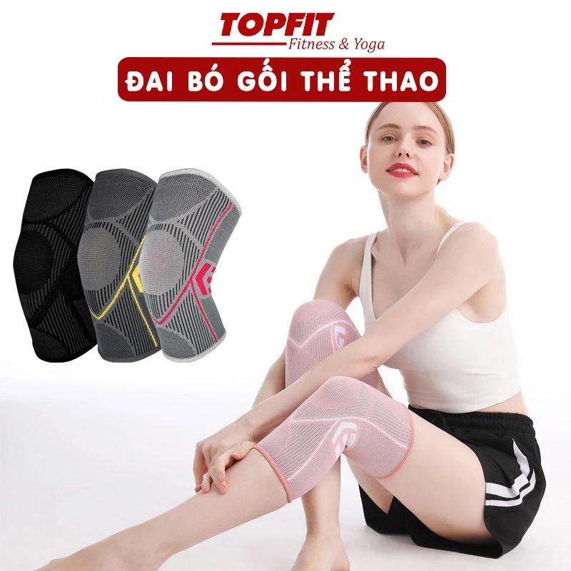 Đai Bó Gối Thể Thao TOPBODY, Băng Bảo Vệ Đầu Và Khớp Gối Tập Yoga, Gym, Bóng Chuyền, Bóng Đá, Chạy Bộ-DADOI04