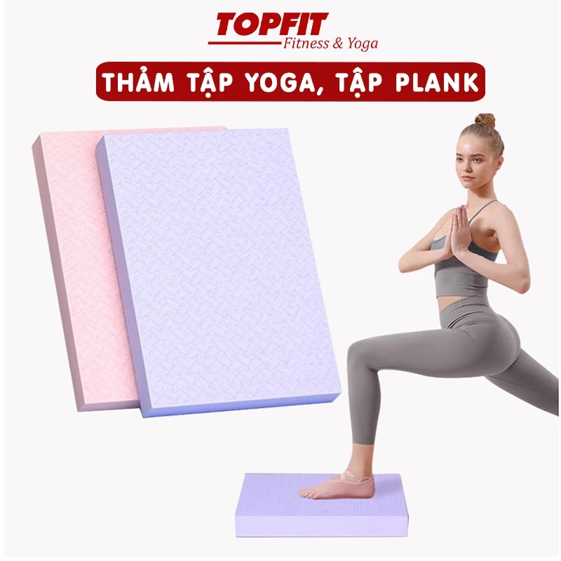 Thảm Tập Yoga Giữ Thăng Bằng, Đệm Plank, Kê Gối Yoga, Gym Tiện Lợi Dày 2-4 Cm TOPBODY DEMPL01