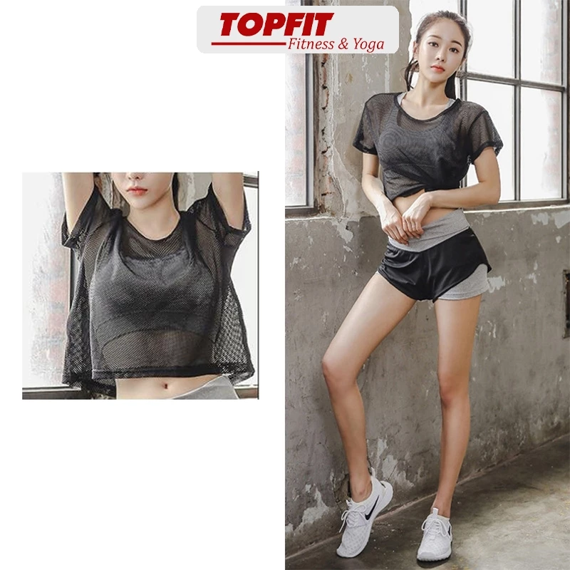 Áo Lưới Tập Gym, Yoga Thể Thao TOPBODY Tôn Dáng Cao Cấp AOYOG04