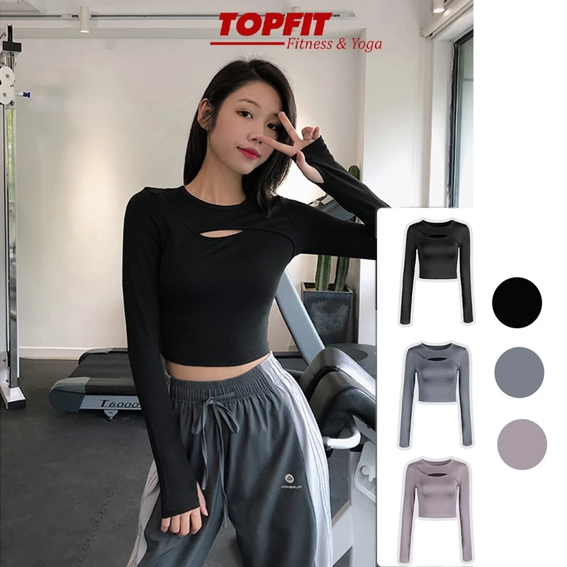 Áo Tập Gym Dài Tay Khoét Ngực Chất Liệu Co Giãn Thoải Mái, Thấm Hút Mồ Hôi Topbody-AODAI03