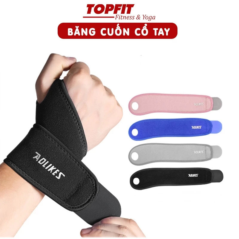 Băng bảo vệ cổ tay tránh chấn thương AOLIKES hổ trợ chơi thể thao xỏ ngón cao cấp TOPBODY DAICT01