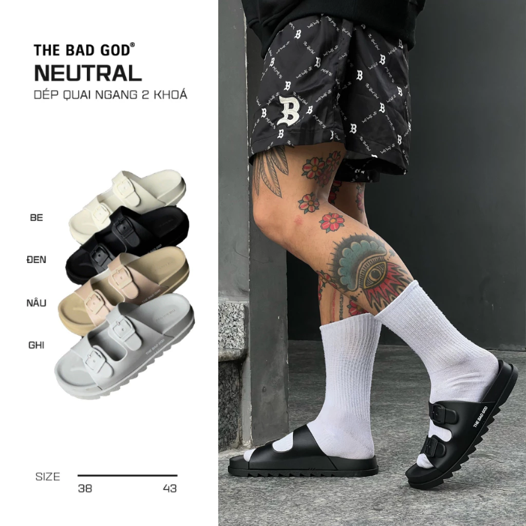 Dép Quai Ngang Nam Nữ The Bad God Neutral Đế PVC Chống Trượt Dép Local Brand