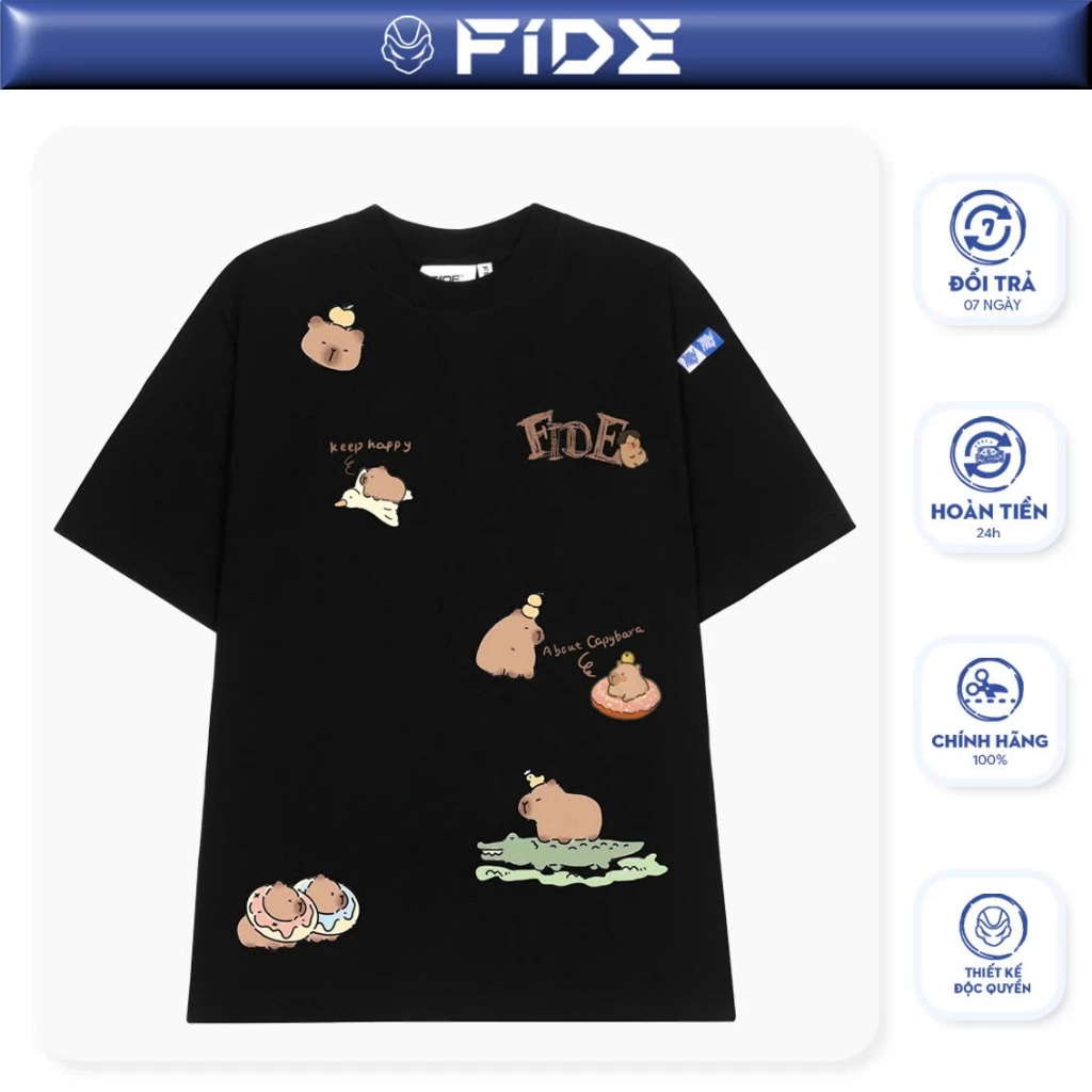 Áo thun FIDE CAPYBARA unisex form rộng cổ tròn CAPYBARA - AT48