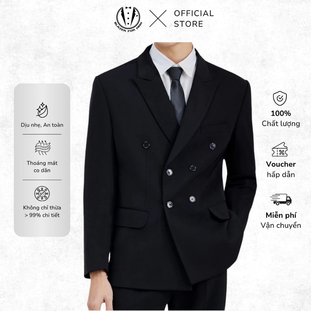 Áo Vest Nam 6 Cúc Phom Regular Dáng Hàn Quốc Vải Cao Cấp Chống Nhăn Lịch Lãm AVN07 - Blazer For Man