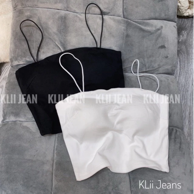 ❣️ Áo ống dây có mút 2 lớp chất thun zip mềm mịn xịn xò nhé❣️KLii sẵn