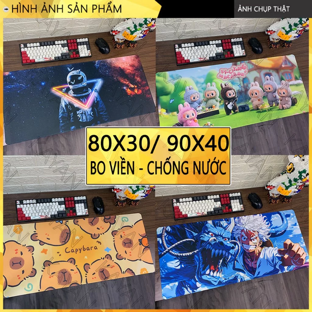 Miếng lót chuột chống nước cỡ lớn 80x30cm và 90x40cm, dày 3mm, có bo viền