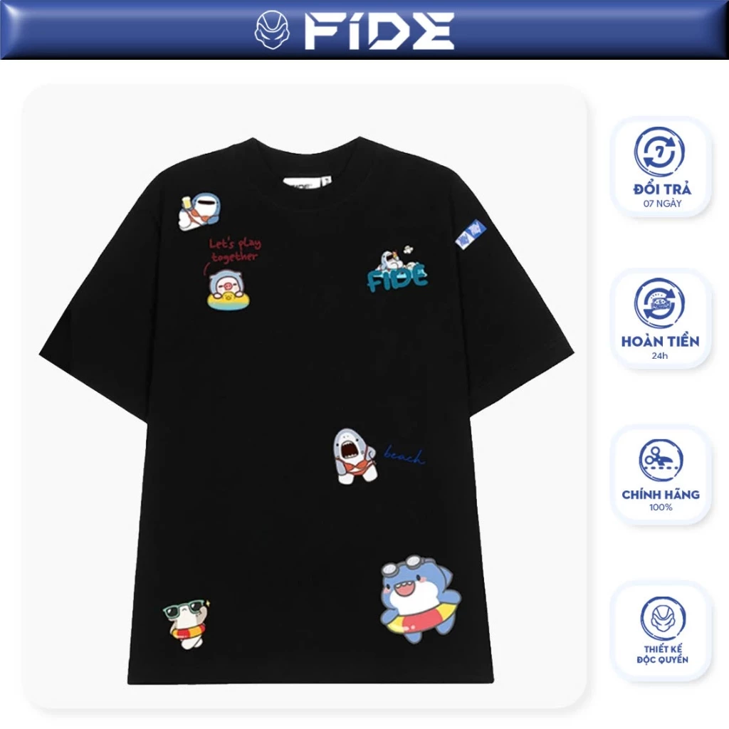 Áo thun FIDE SHARK BABYB unisex form rộng cổ tròn SHARK - AT29
