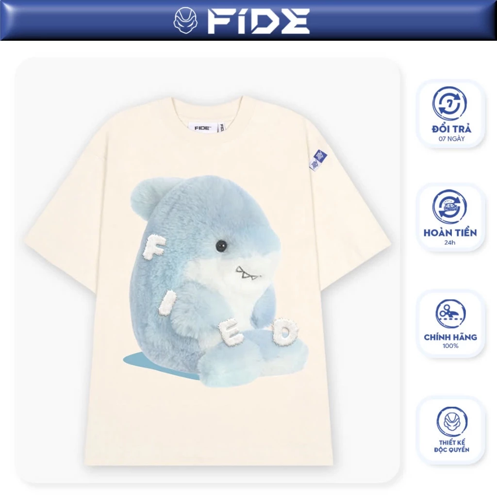 Áo thun FIDE cá mập Baby Shark phông unisex form rộng cổ tròn BABY SHARK 03
