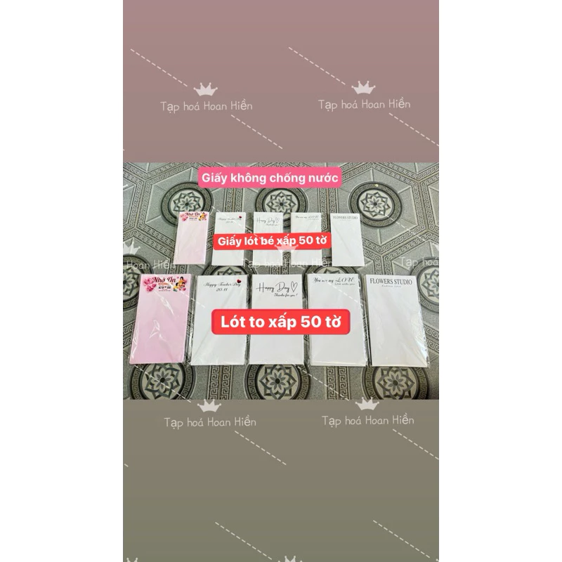 ( Sỉ set 50 tờ) Giấy lót khổ to 20*35 gói hoa 5-10 bông