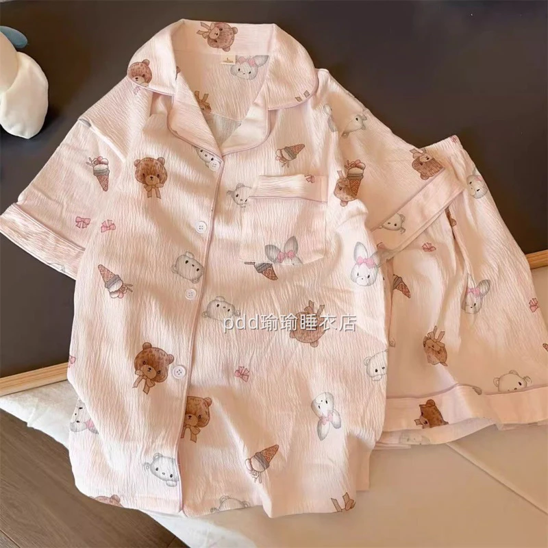 Bộ Ngủ Pijama Cộc Tay Hoạ Tiết Ngộ Nghĩnh Dành Cho Nữ