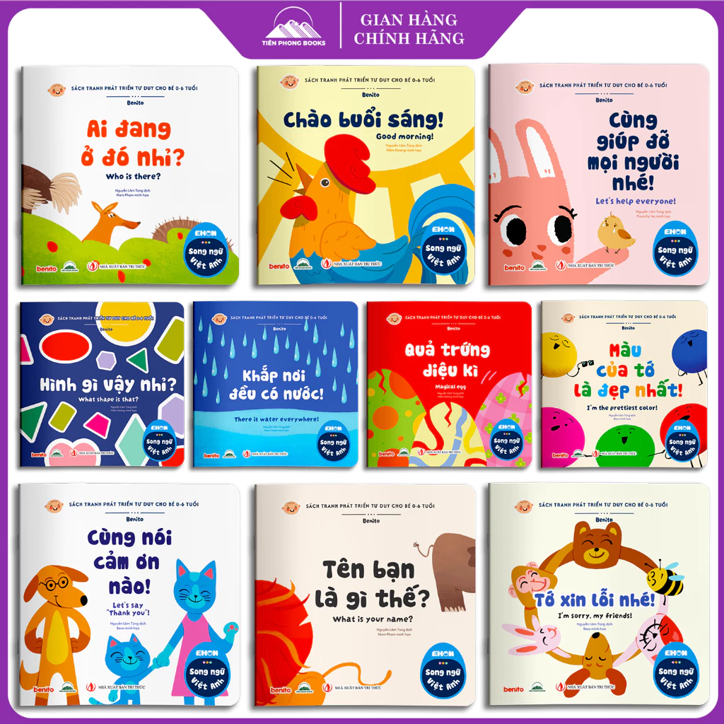 Phát Triển Tư Duy Cho Bé 0 - 6 Tuổi - Combo 10 Quyển Sách Song Ngữ Việt - Anh