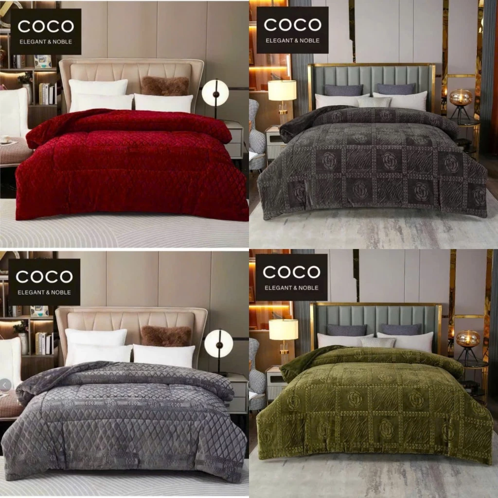Chăn Lông Thỏ COCO 2m3x2m Siêu Ấm Đại Hàn nặng 3,6kg mẫu hot trend 2023
