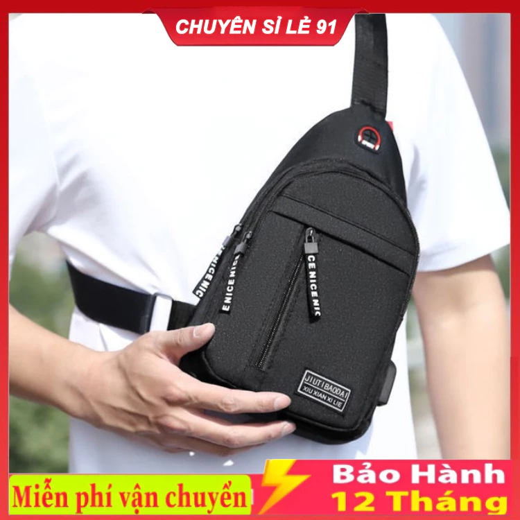 Túi đeo chéo nam vải canvas chống nước phong cách Hàn Quốc