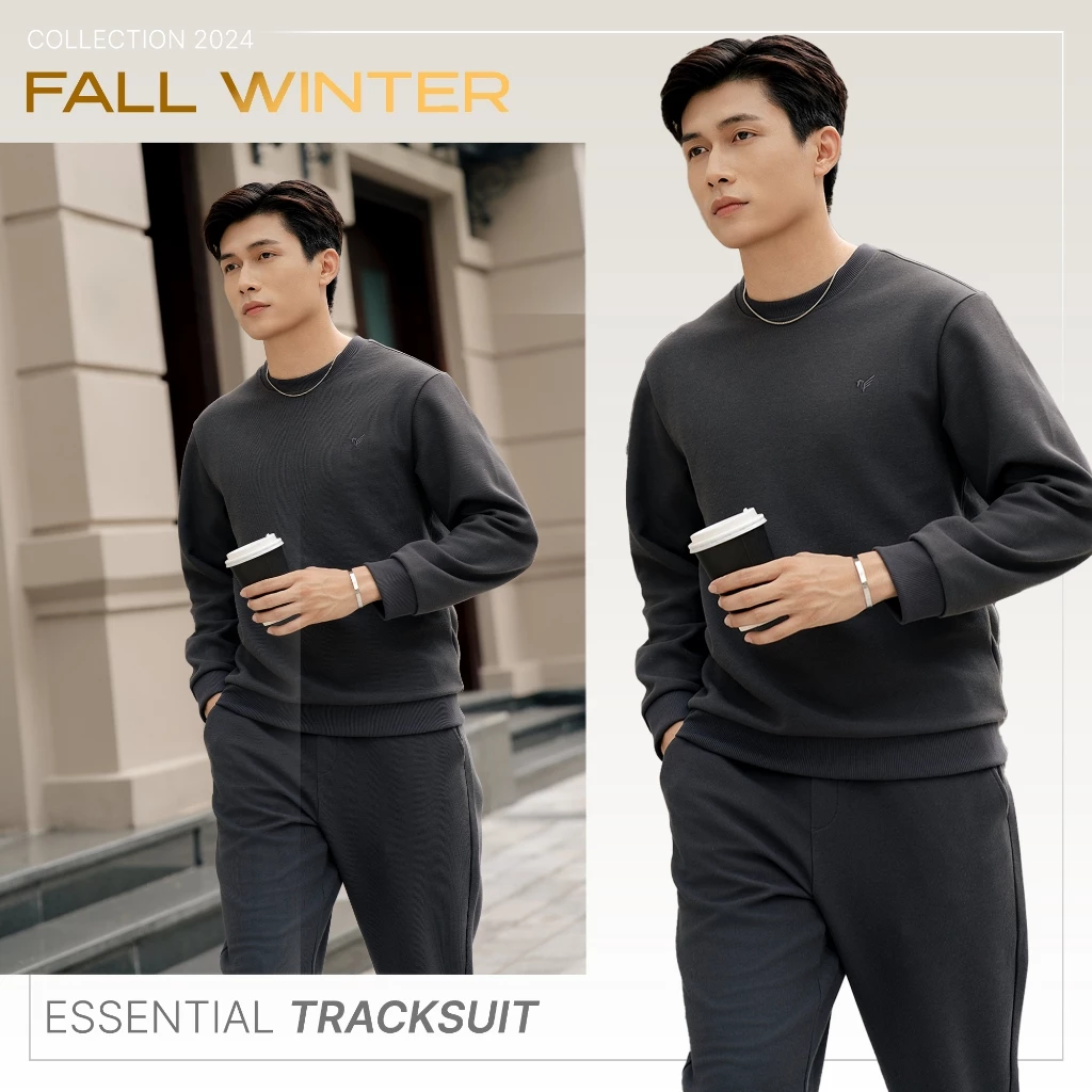 Quần áo nỉ nam ESSENTIAL TRACKSUIT  TORANO Chất liệu Cao Cấp Không Bai Xù FWTW024-FWBS024