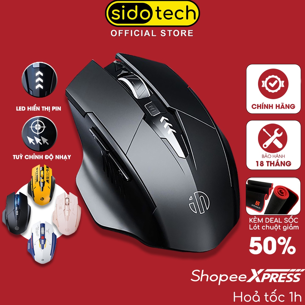 Chuột gaming không dây bluetooth sạc pin Sidotech Inphic PM6 cho game thủ chơi…