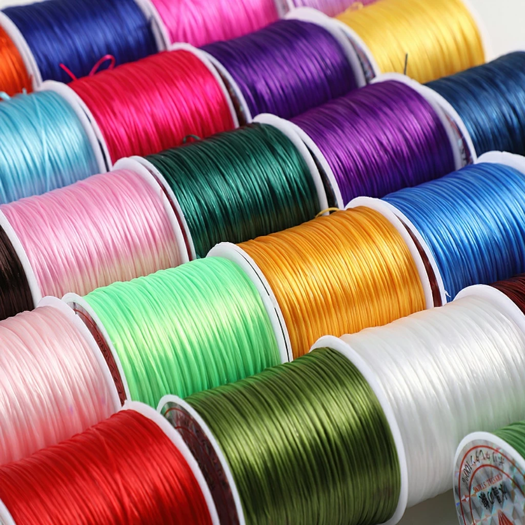 Chỉ tem trắng - Dây chỉ chun chỉ tơ để xâu hạt đá xỏ hạt đá phong thủy (nhiều màu) EUNIO