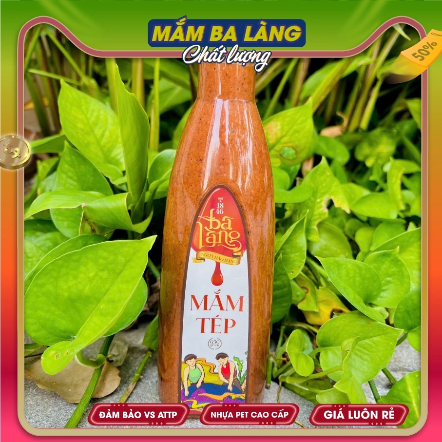 Mắm Tép nguyên chất 650g, trưng thịt, chấm củ quả, Đặc sản truyền thống Ba Làng Foods Thanh Hoá