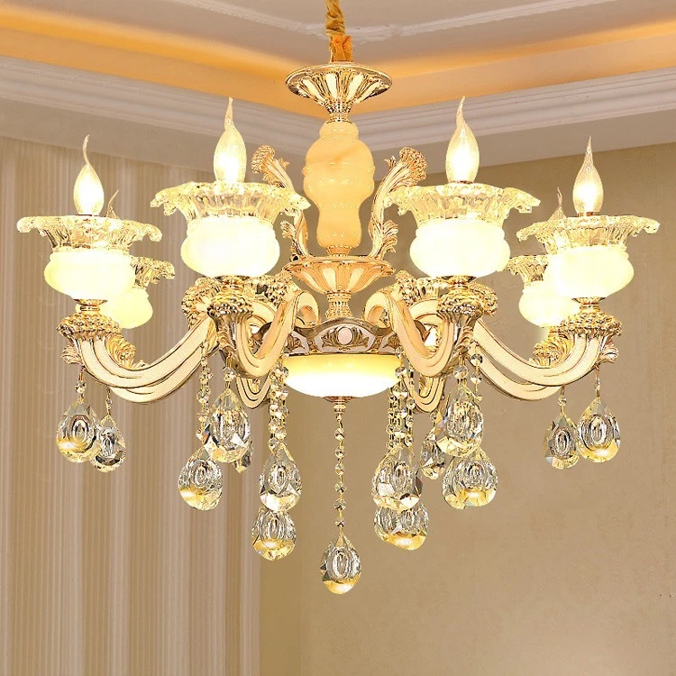 Đèn Chùm 8 Tay Pha Lê KIMILOG Thiết Kế Sang Trọng Trang Trí Phòng Khách, Nhà Hàng, Khách Sạn...[ Tặng Kèm Bóng LED]