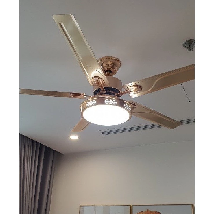 Quạt Trần DC Inverter BK6-GOLD Promax Lõi Đồng Full 6 Cấp Độ Gió, 3 Chế Độ Đèn LED Lắp Cho Mọi Không Gian [ BH 3 Năm]