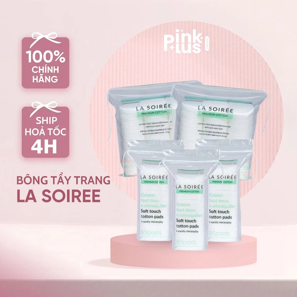 [MỚI] Bông Tẩy Trang LA SOIREE Cotton Tự Nhiên Siêu Dai & Mềm Mịn
