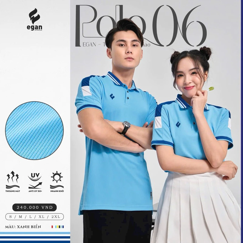 Áo polo thể thao egan 6 siêu đẹp, vải chống tia uv