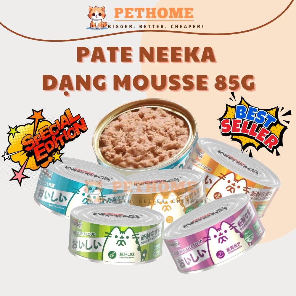 [Hỏa tốc] Pate Mèo Neeka Special Dạng Mousse & Gravy Lon 85g, Pate Neeka Mèo Dạng Dạng Đặc Và Sốt