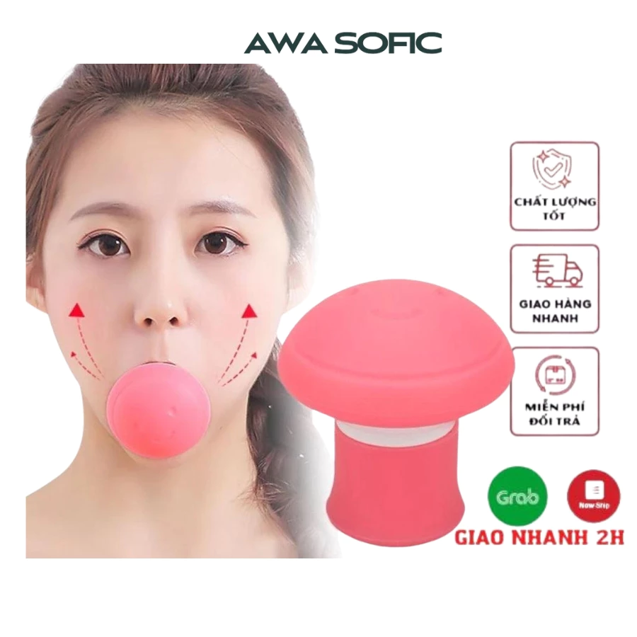 Nâng Cơ Thu Gọn Mặt Chữ V Bằng Silicone Màu Hồng Tập Cơ Bắp Miệng