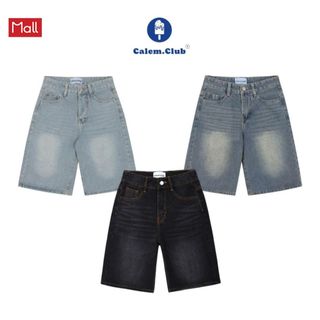 Calem.Club - Quần Short Jean Lửng ống rộng form unisex nam nữ Menswear quần short nữ