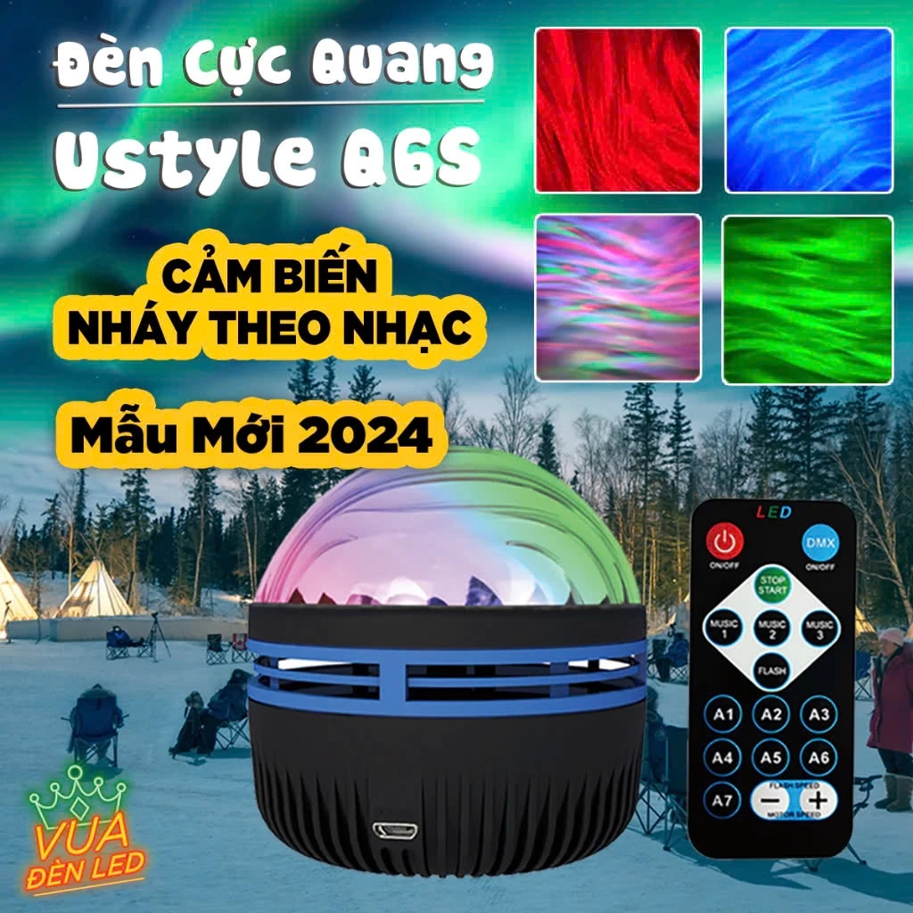 Đèn GALAXY Cực Quang UStyle Q6S Chiếu Bầu Trời Cực Quang Trang Trí, Decor Phòng Ngủ,Điều Khiển Từ Xa