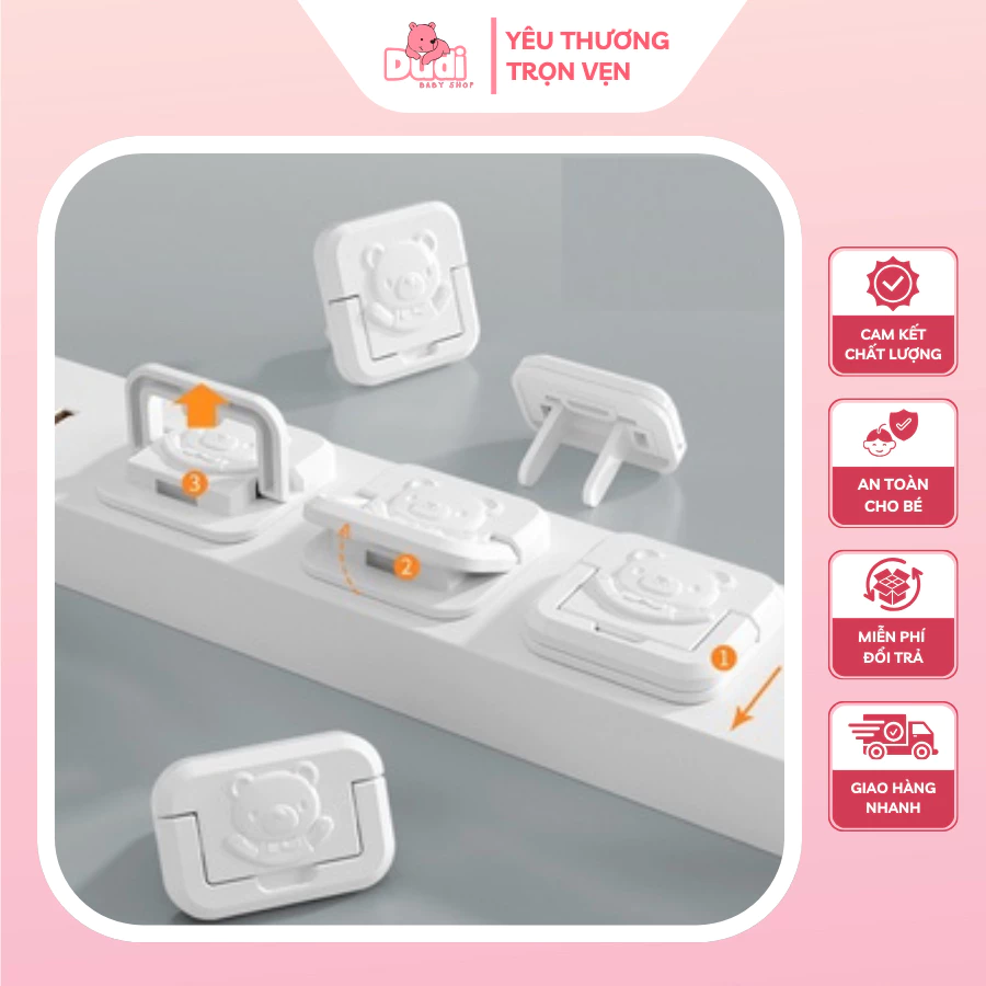 Bịt Ổ Điện chống giật CAO CẤP, bảo vệ an toàn cho bé, 2 chân 3 chân, nhựa ABS siêu bền, chống cháy