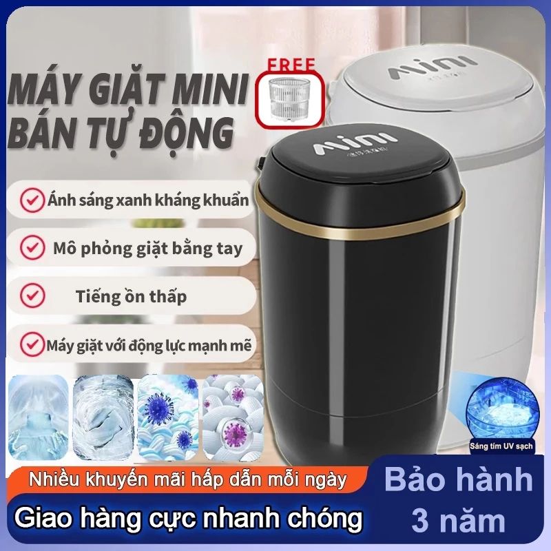 Máy Giặt Mini - Tia UV Máy Giặt Mini Ánh Sáng Lạm Diệt Khuẩn Xoáy Cực Mạnh Tự Vắt Khô Máy Giặt Đồ Lót Em Bé