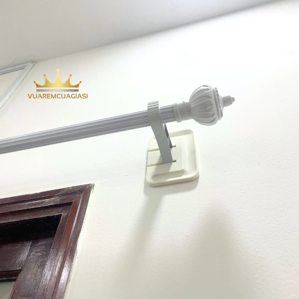 Thanh treo rèm cửa phi 28mm dùng giá đỡ và đế dán tường không cần khoan đa năng tiện lợi vuaremgiasi