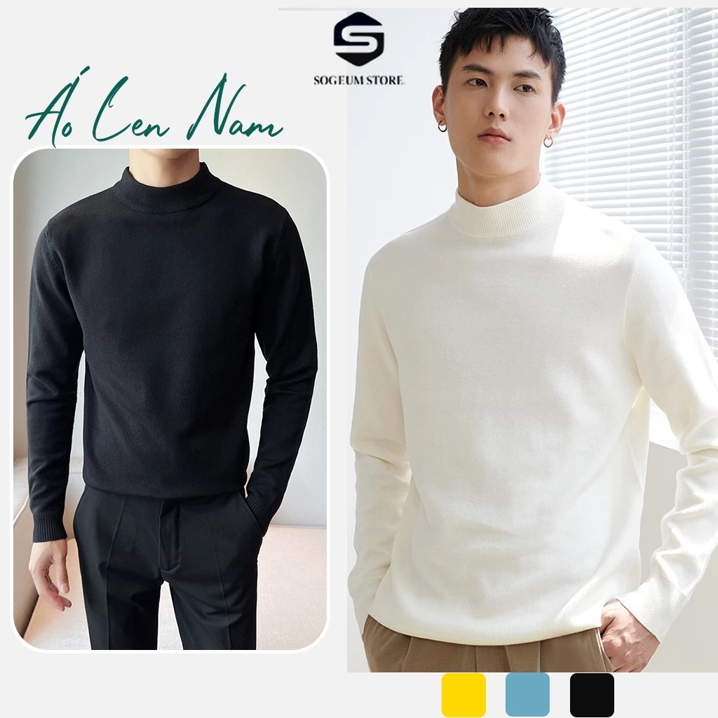 Áo Len Nam Nữ dài tay cổ lọ 3 phân 350gsm Lông Cừu mùa Thu Đông co giãn tốt không xù Sogeum