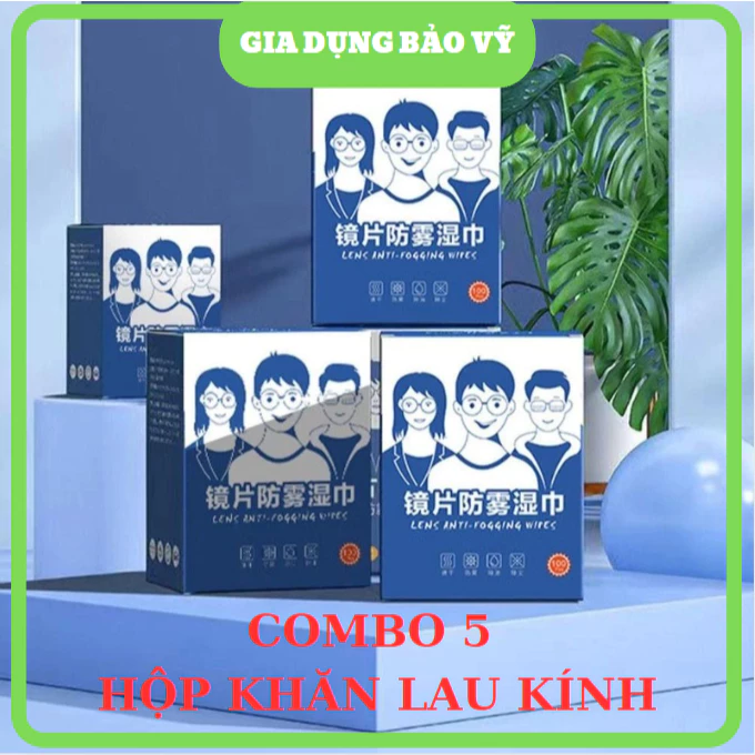 [COMBO 5] Hộp 100 Khăn Lau Kính Nano, hống bám hơi nước, chống bụi bẩn