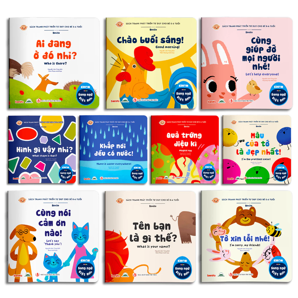 Sách Ehon - Combo 10 Quyển Sách Song Ngữ Việt - Anh - Sách Phát Triển Tư Duy Cho Bé 0 - 6 Tuổi