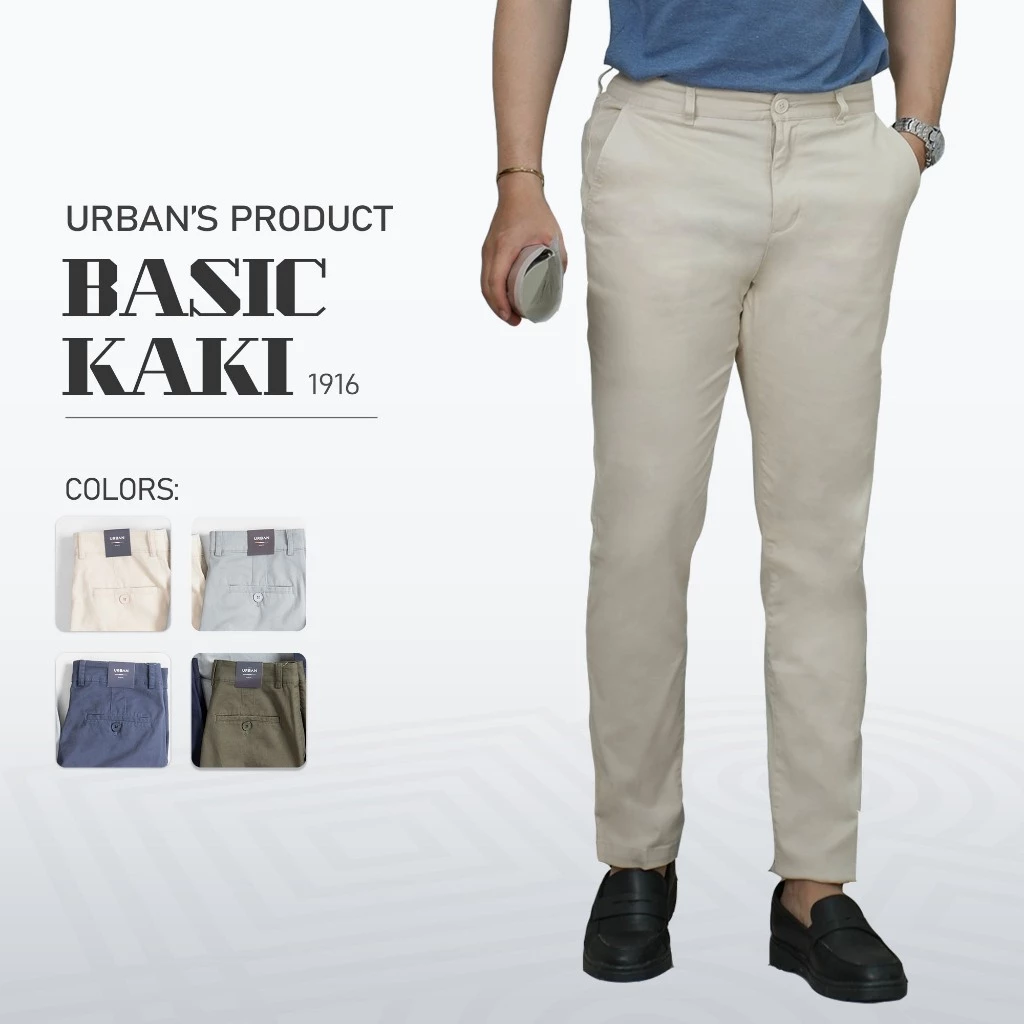 Quần Dài Kaki Nam Urban Vải Cotton Form Slimfit Cực Chuẩn NO.1916