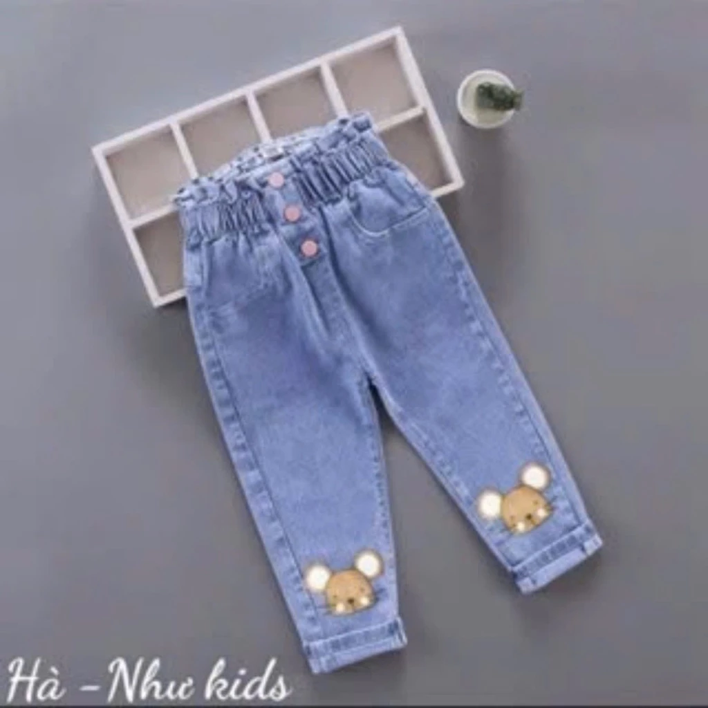 QUẦN JEANS  BÒ DÀI HỌC SINH BÉ GÁI SIZE ĐẠI  20_50KG QUAN HINH MEO