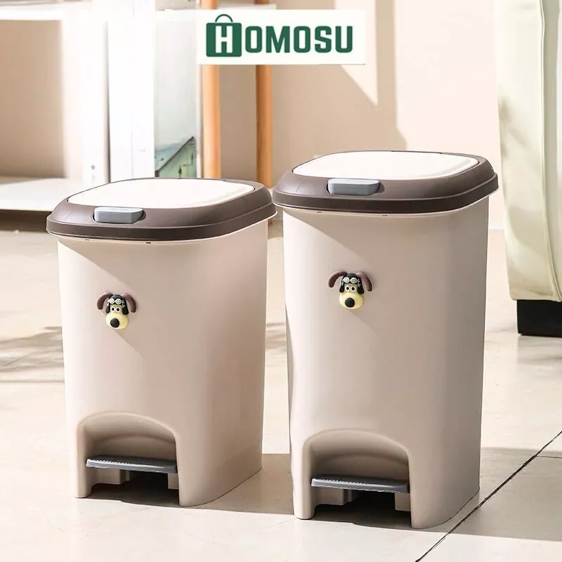 Thùng Rác Đạp Chân, Thùng Đựng Rác Kèm Sticker Dung Tích Lớn 20L, 30L, Có Nắp Kín Đáo Chống Mùi TR021